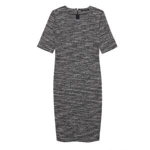 Banana Republic Dress Women's 6 Petite Boucle Stretch Sheath Black Short Sleeve